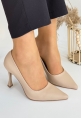 LQZ Shoes Konta Nude Cilt Topuklu Ayakkabı