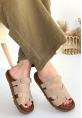 LQZ Shoes Kooni Bej Nubuk Terlik