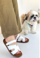 LQZ Shoes Kooni Beyaz Cilt Terlik