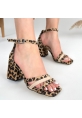 LQZ Shoes Lanja Leopar Süet Bej Rugan Detaylı Ayakkabı