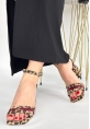 LQZ Shoes Lanja Leopar Süet Bordo Rugan Detaylı Ayakkabı