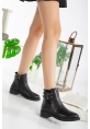 LQZ Shoes Lexi Siyah Cilt Topuklu Bot