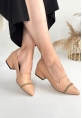 LQZ Shoes Liina Nude Cilt Topuklu Ayakkabı