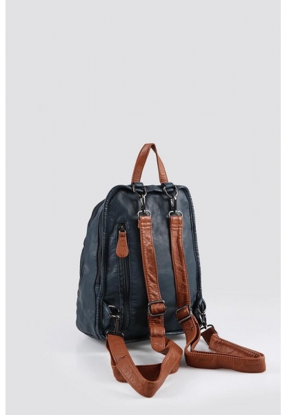 LQZ Shoes Lirya Mavi Cilt Sırt Çantası
