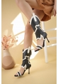 LQZ Shoes Merliya Siyah Cilt Desenli Bootie