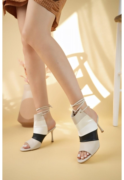 LQZ Shoes Miwa Ten Cilt Renkli Topuklu Ayakkabı