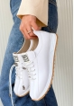 LQZ Shoes Monya Beyaz Cilt Bağcıklı Spor Ayakkabı