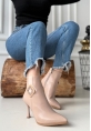 LQZ Shoes Moose Nude Cilt Topuklu Bot