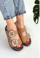 LQZ Shoes Nool Camel Nubuk Terlik