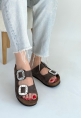 LQZ Shoes Nool Kahverengi Nubuk Terlik