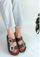 LQZ Shoes Nool Kahverengi Nubuk Terlik