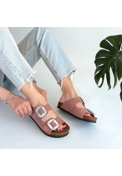 LQZ Shoes Nool Pudra Nubuk Terlik