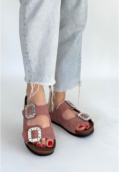 LQZ Shoes Nool Pudra Nubuk Terlik