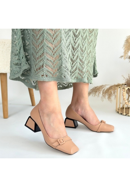 LQZ Shoes Penti Nude Cilt Topuklu Ayakkabı
