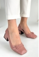 LQZ Shoes Penti Pudra Cilt Topuklu Ayakkabı