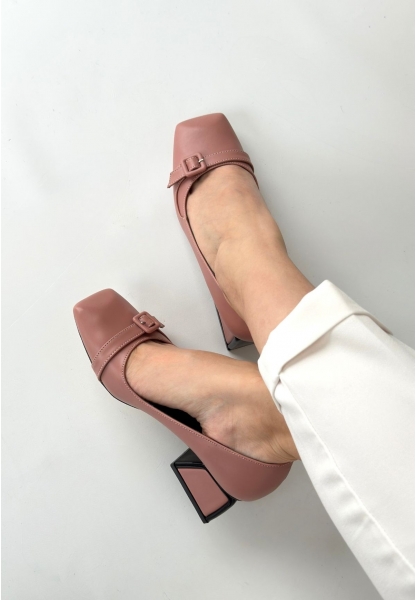 LQZ Shoes Penti Pudra Cilt Topuklu Ayakkabı
