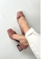 LQZ Shoes Penti Pudra Cilt Topuklu Ayakkabı
