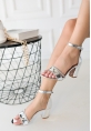 LQZ Shoes Pimay Gümüş Rıugan Topuklu Ayakkabı