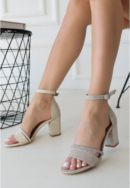 LQZ Shoes Pimay Vizon Saten Topuklu Ayakkabı