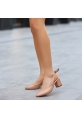 LQZ Shoes Poly Nude Cilt Topuklu Ayakkabı