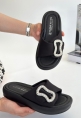 LQZ Shoes Rale Siyah Streç Tokalı Terlik