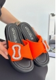 LQZ Shoes Rale Turuncu Saten Tokalı Terlik