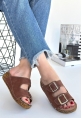 LQZ Shoes Rewer Taba Cilt Terlik