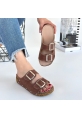 LQZ Shoes Rewer Taba Cilt Terlik