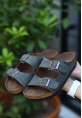 LQZ Shoes Rıno Haki Yeşil Nubuk Terlik