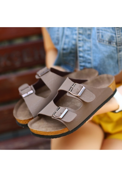 LQZ Shoes Rıno Kahverengi  Nubuk Terlik