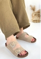 LQZ Shoes Rıno Ten Nubuk Terlik
