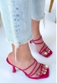LQZ Shoes Sabıo Fuşya Topuklu Terlik
