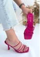 LQZ Shoes Sabıo Fuşya Topuklu Terlik