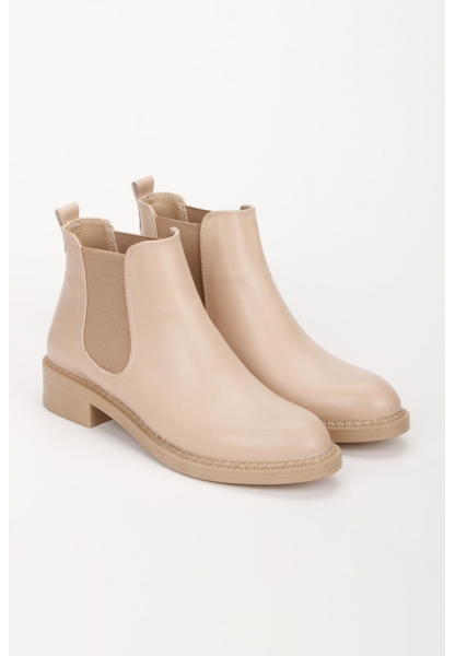 LQZ Shoes Seend Nude Cilt Topuklu Bot