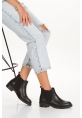 LQZ Shoes Seend Siyah Cilt Topuklu Bot