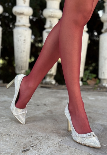 LQZ Shoes Soory Sedef Saten Topuklu Ayakkabı