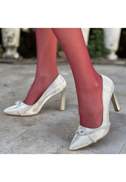 LQZ Shoes Soory Sedef Saten Topuklu Ayakkabı