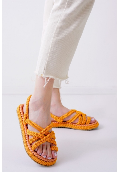 LQZ Shoes Summer Turuncu Halat Sandalet