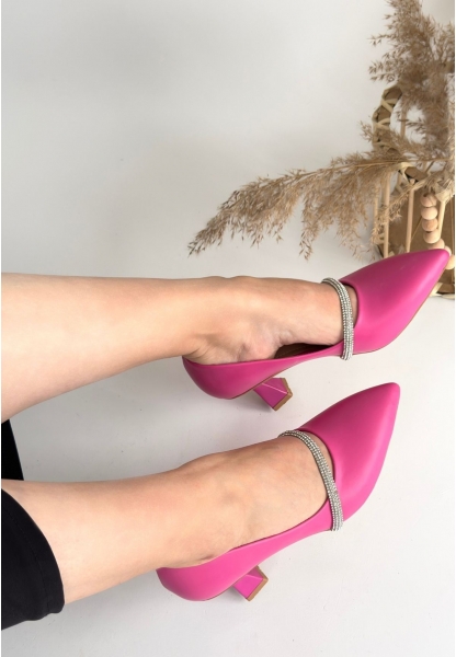 LQZ Shoes Tisha Puşya Cilt Topuklu Ayakkabı
