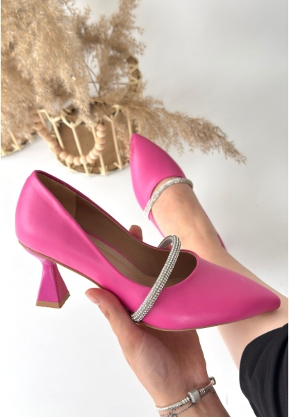 LQZ Shoes Tisha Puşya Cilt Topuklu Ayakkabı
