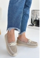 LQZ Shoes Wata Bej Triko Babet Ayakkabı