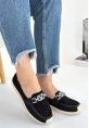 LQZ Shoes Wata Siyah Triko Babet Ayakkabı