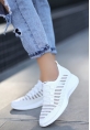 LQZ Shoes Wina Beyaz Triko Spor Ayakkabı