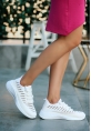 LQZ Shoes Wina Beyaz Triko Spor Ayakkabı