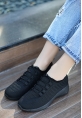 LQZ Shoes Wina Siyah Triko Spor Ayakkabı