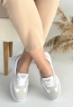 LQZ Shoes Zitta Beyaz Cilt Gold Detaylı Spor Ayakkabı