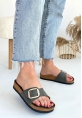 LQZ Shoes Zooy Yeşil Nubuk Terlik