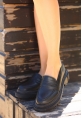 LQZ Shoes Meos Siyah Cilt Ayakkabı