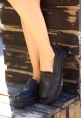 LQZ Shoes Meos Siyah Cilt Ayakkabı