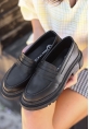 LQZ Shoes Meos Siyah Cilt Ayakkabı